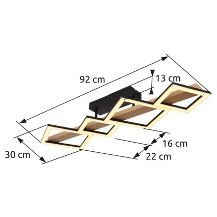 Globo - Plafonnier LED/35W/230V 3000K marron