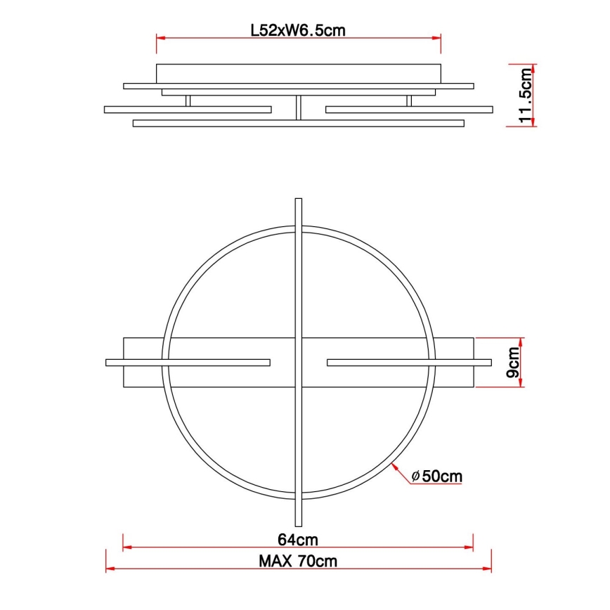Globo - LED Plafondlamp LED/44W/230V