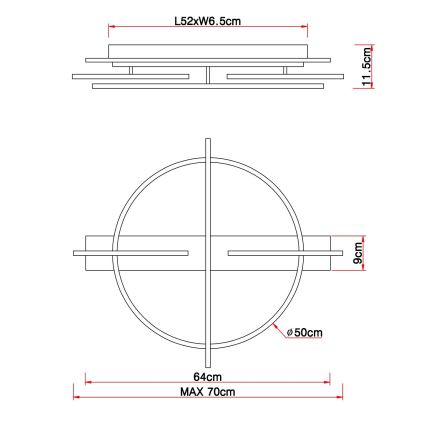 Globo - Plafonnier LED/44W/230V