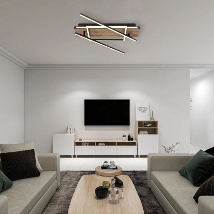 Globo 67299D3 - Plafonnier COLLI LED/40W/230V 88x120 cm beige/noir