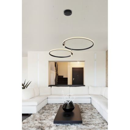 Globo - Dimbare LED hanglamp aan een koord LED/55W/230V 2700-6000K zwart + afstandsbediening
