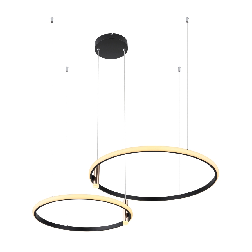Globo - Dimbare LED hanglamp aan een koord LED/55W/230V 2700-6000K zwart + afstandsbediening