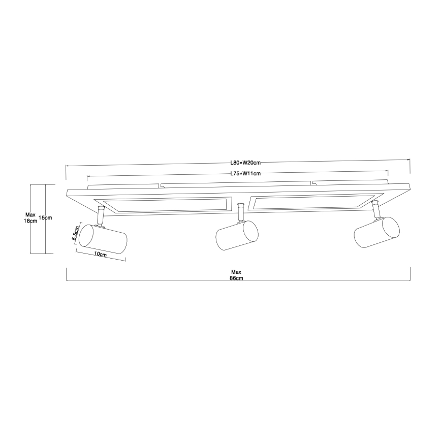 Globo - LED inbouwspot LED/24W/230V + 3xGU10/5W