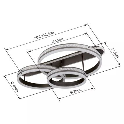 Globo - Dimbare LED plafondlamp LED/75W/230V 2700K-6000K + afstandsbediening