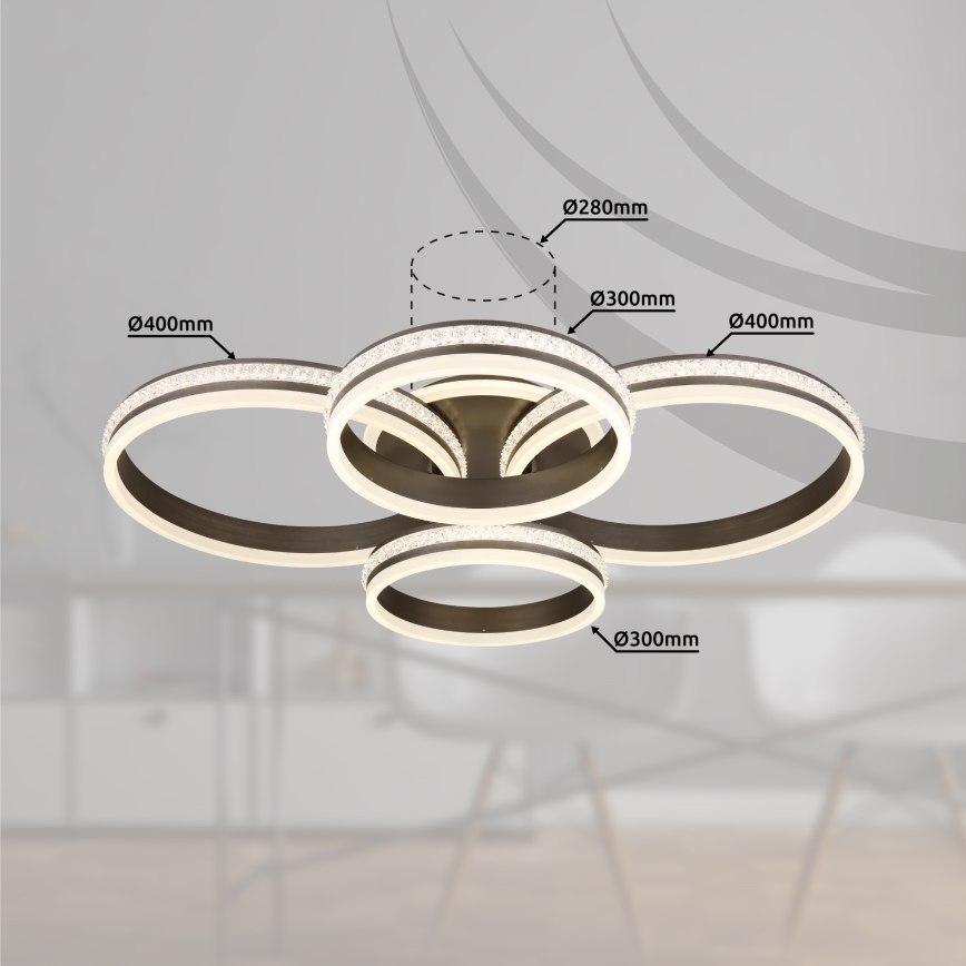 Globo - Dimbare LED plafondlamp LED/90W/230V 2700K-6000K + afstandsbediening