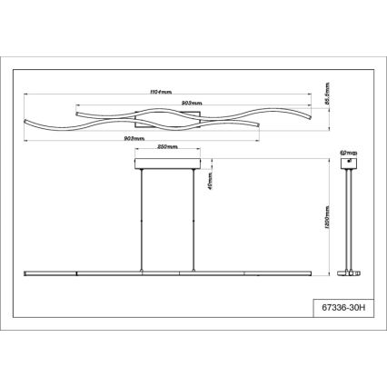 Globo - LED Hanglamp aan een koord LED/30W/230V 3000K zwart