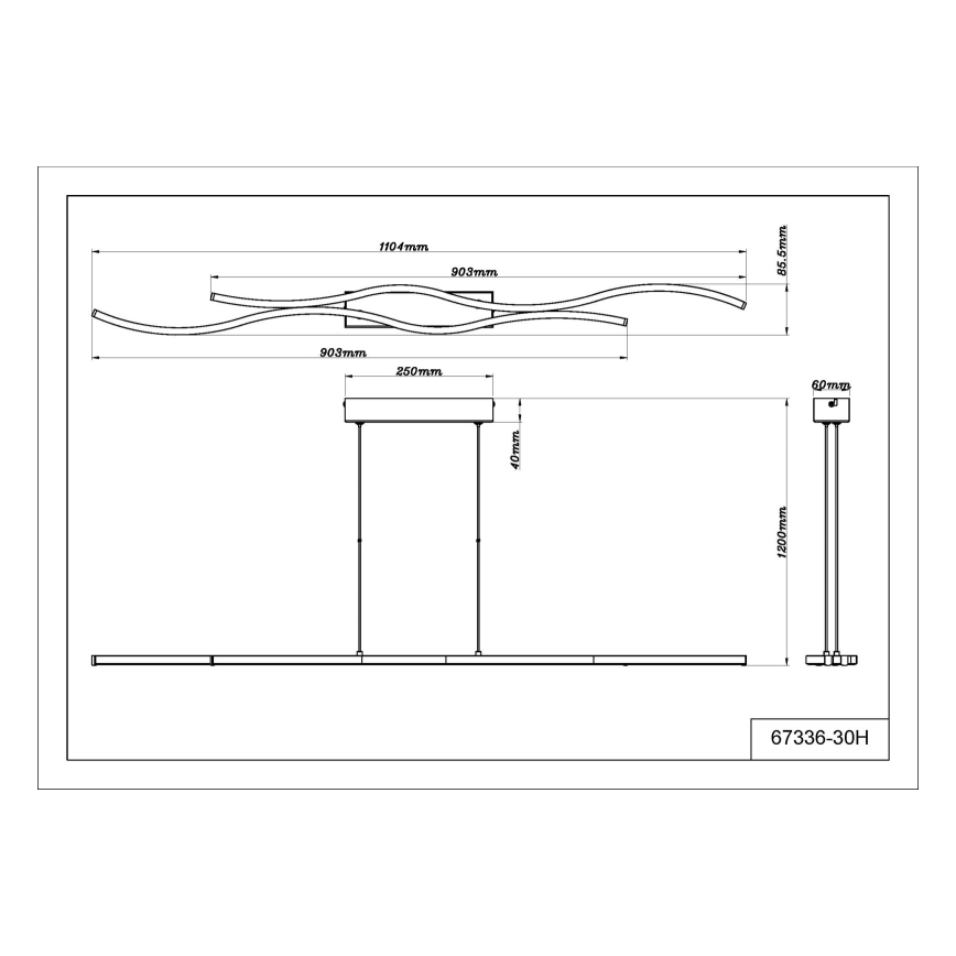 Globo - LED Hanglamp aan een koord LED/30W/230V 3000K zwart