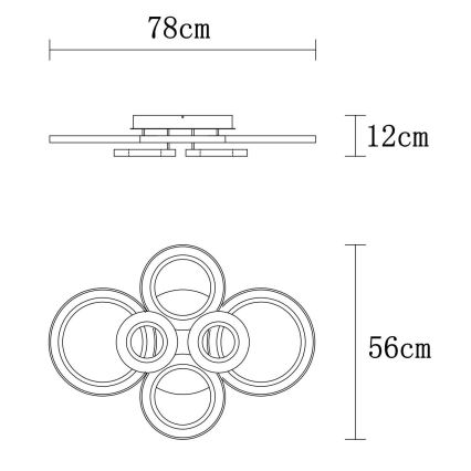 Globo - Plafonnier LED dimmable LED/60W/230V 2700-6000K 56x78 cm anthracite + télécommande