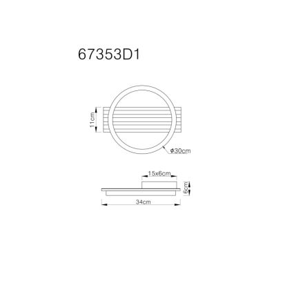 Globo - LED plafondlamp LED/12W/230V 3000K 30x34 cm