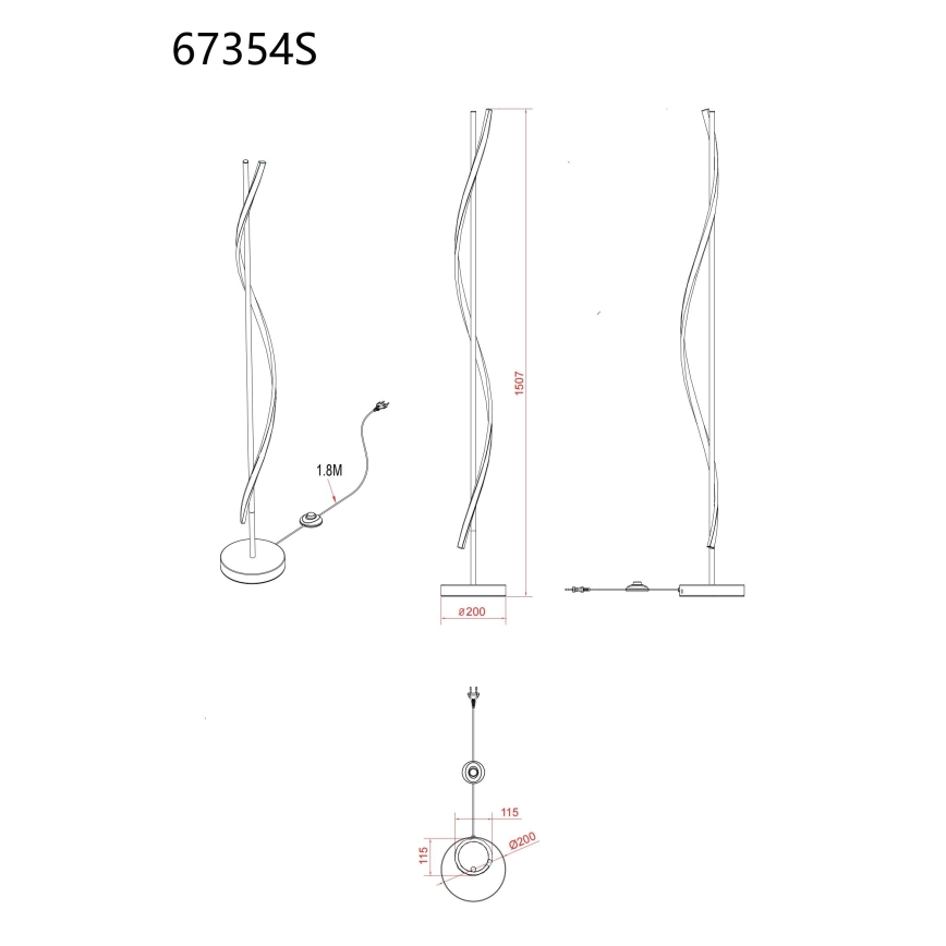 Globo - LED vloerlamp LED/30W/230V 3000K