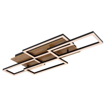 Globo - Dimbare LED-plafondlamp LED/40W/230V 2700-6500K 32,5x87,5 cm bruin/zwart + afstandsbediening