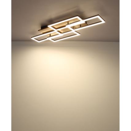 Globo - Dimbare LED-plafondlamp LED/40W/230V 2700-6500K 32,5x87,5 cm bruin/zwart + afstandsbediening