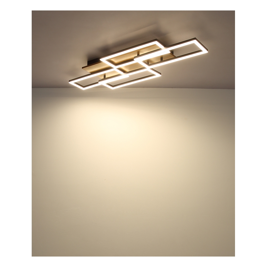 Globo - Dimbare LED-plafondlamp LED/40W/230V 2700-6500K 32,5x87,5 cm bruin/zwart + afstandsbediening