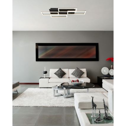 Globo - Dimbare LED-plafondlamp LED/40W/230V 2700-6500K 32,5x87,5 cm zwart + afstandsbediening