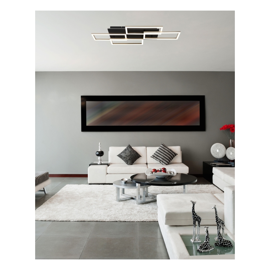 Globo - Dimbare LED-plafondlamp LED/40W/230V 2700-6500K 32,5x87,5 cm zwart + afstandsbediening