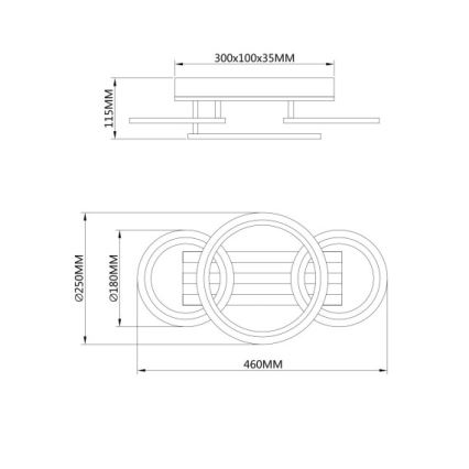 Globo - LED plafondlamp LED/21W/230V 3000/4200/600K 25x46 cm