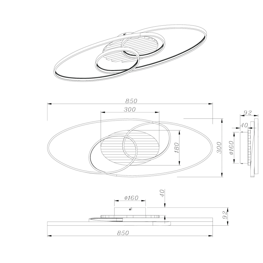 Globo - Plafonnier LED/40 W/230 V 3000 K 85 x 30 cm