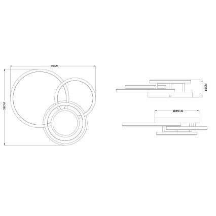 Globo - LED plafondlamp LED/40W/230V 3000K 49x39 cm