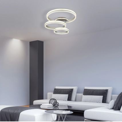 Globo - Dimbare LED-plafondlamp LED/72W/230V 2700-6000K zilverkleurig + afstandsbediening