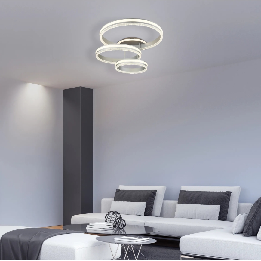 Globo - Dimbare LED-plafondlamp LED/72W/230V 2700-6000K zilverkleurig + afstandsbediening