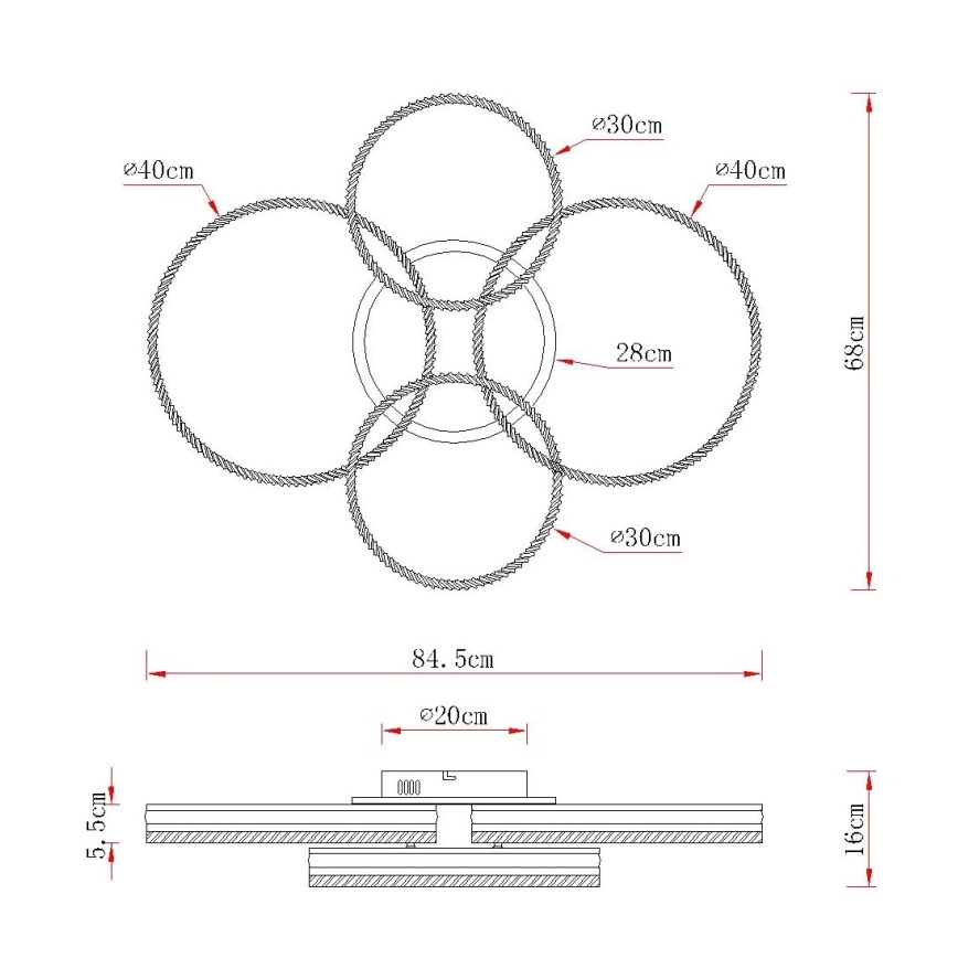Globo - Dimbare LED-plafondlamp LED/90W/230V 2700-6000K zilver + afstandsbediening