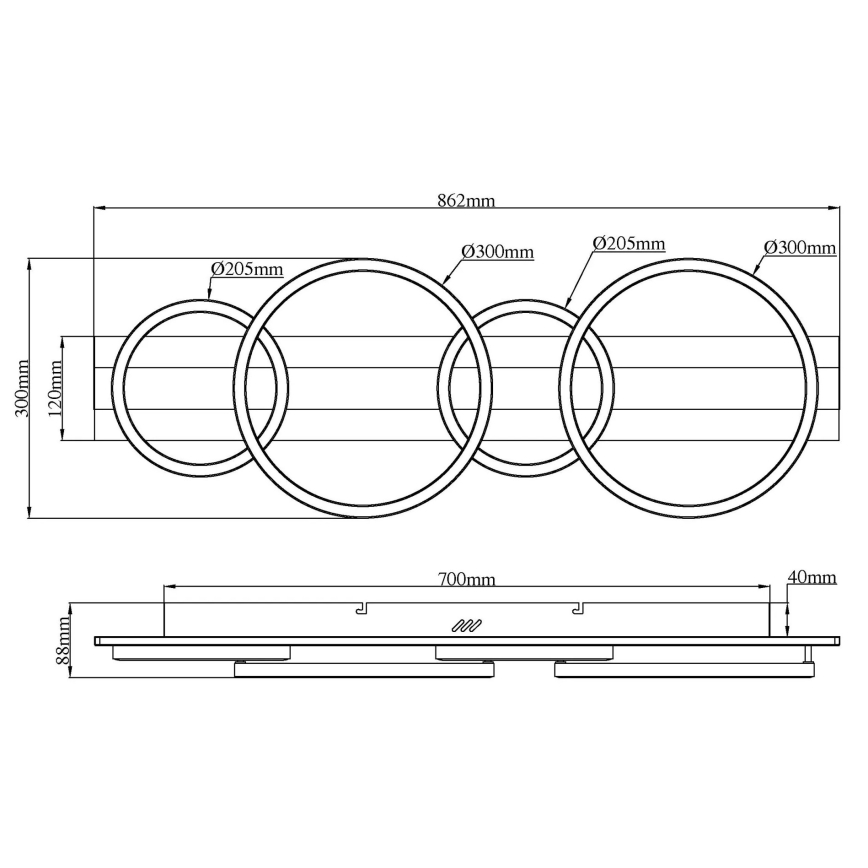 Globo - LED plafondlamp LED/55W/230V 4000K 30x86,2 cm