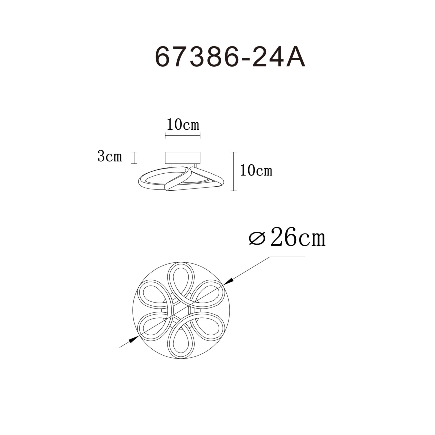 Globo - LED Plafondlamp LED/24W/230V 2700/4000/6000K Ø 26 cm zwart