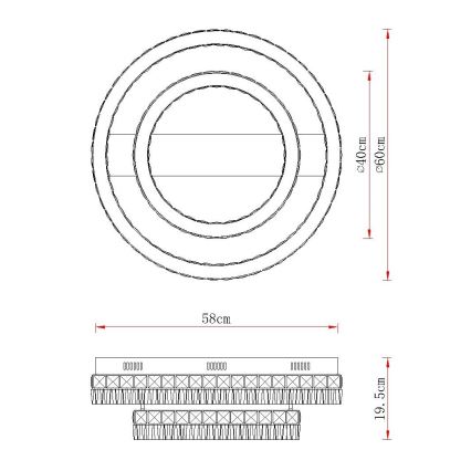 Globo - Dimbare LED-plafondlamp LED/60W/230V 2700-6000K transparant + afstandsbediening