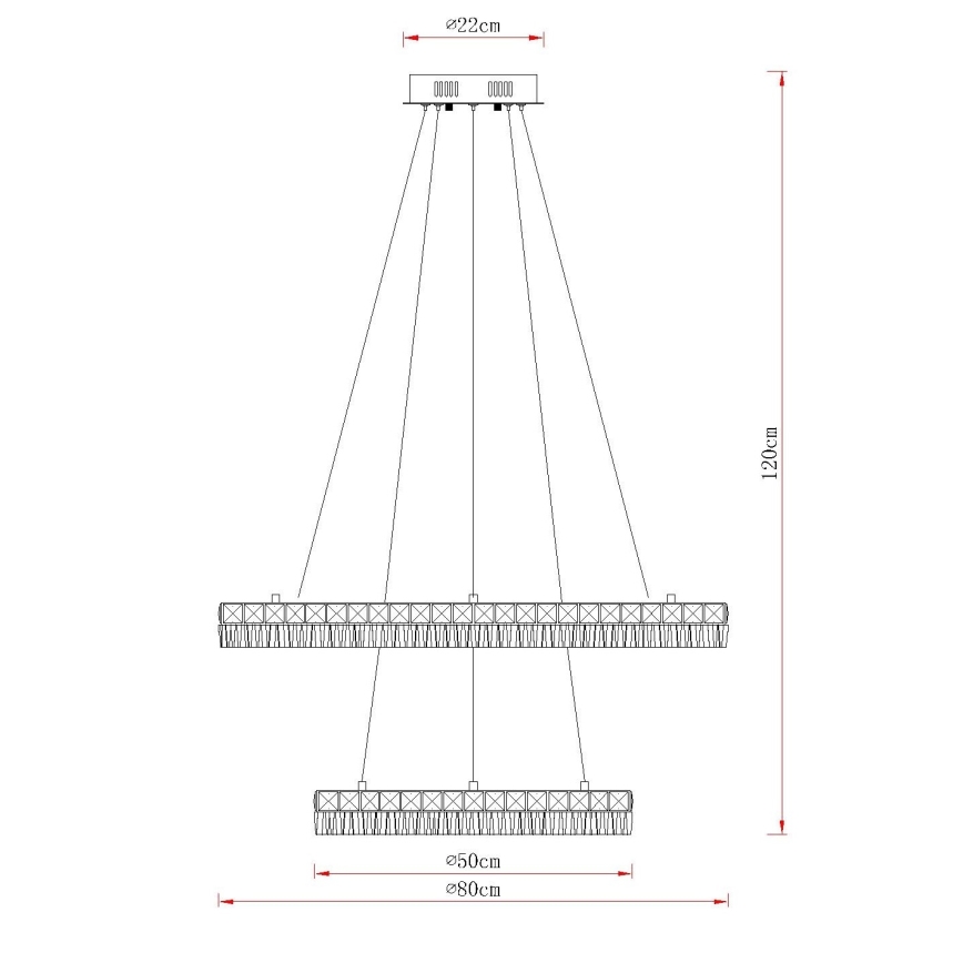 Globo - Suspension LED dimmable sur câble LED/72W/230V 2700-6000K transparente + télécommande