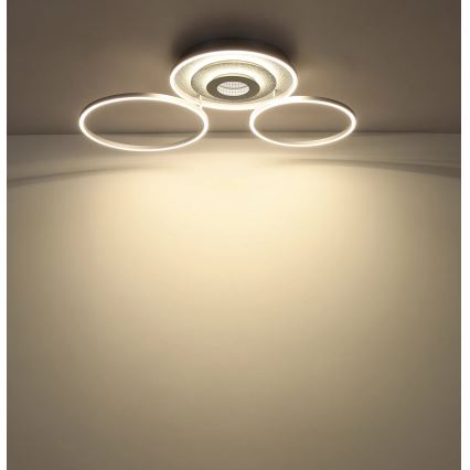 Globo - Plafonnier LED dimmable LED/40W/230V 2700-6500K 57x99,2 cm argenté + télécommande