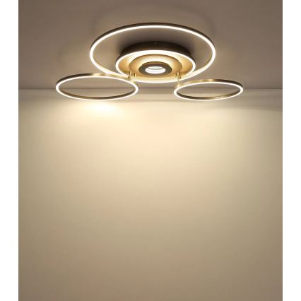 Globo - Dimbare LED-plafondlamp 60W/230V 2700-6500K 80,8x99,2 cm bruin + afstandsbediening