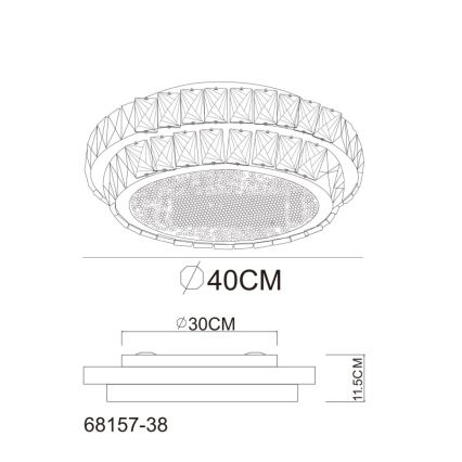 Globo - dimbare LED-plafondlamp LED/38W/230V 2700-6000K Ø 40 cm + afstandsbediening