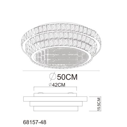 Globo - LED dimbare plafondlamp LED/48W/230V 2700-6000K Ø 50 cm wit + afstandsbediening