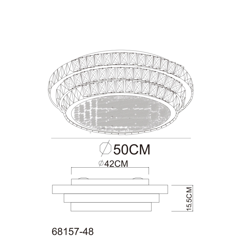 Globo - LED dimbare plafondlamp LED/48W/230V 2700-6000K Ø 50 cm wit + afstandsbediening