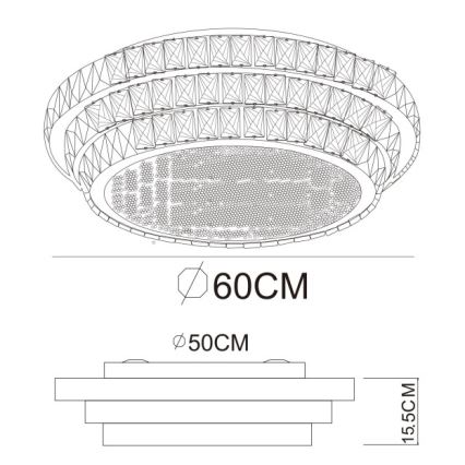 Globo - dimbare LED-plafondlamp LED/58W/230V 2700-6000K Ø 60 cm wit + afstandsbediening