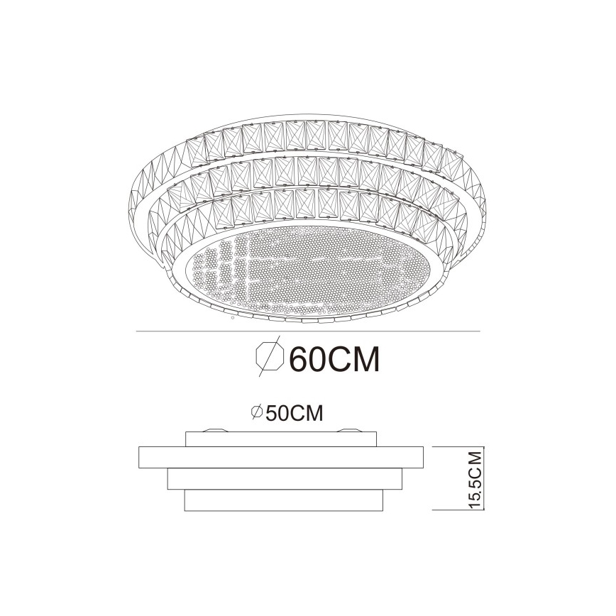 Globo - Plafonnier LED dimmable 58W/230V 2700-6000K Ø 60 cm blanc + télécommande