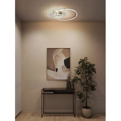 Globo - Plafonnier LED dimmable LED/24W/230V 2700-6500K 45x56 cm argenté + télécommande