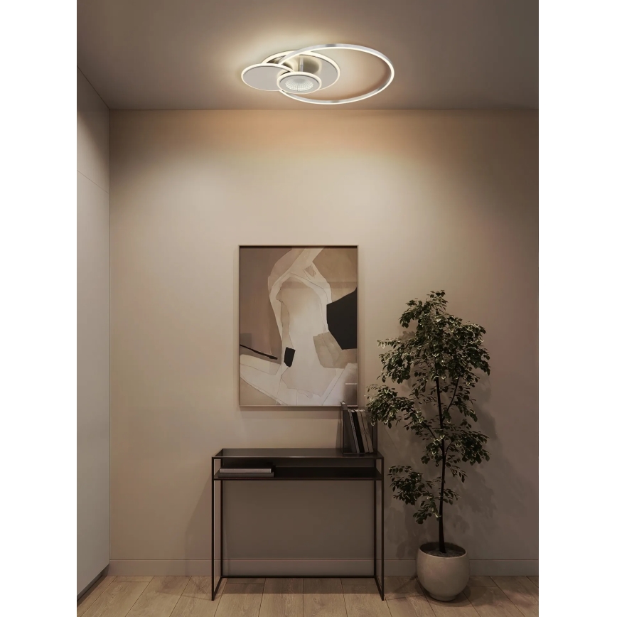 Globo - Plafonnier LED dimmable LED/24W/230V 2700-6500K 45x56 cm argenté + télécommande
