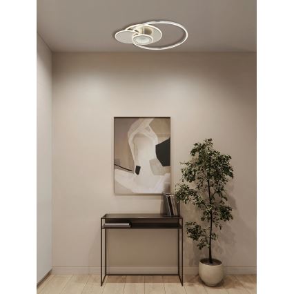 Globo - Plafonnier LED dimmable LED/24W/230V 2700-6500K 45x56 cm argenté + télécommande