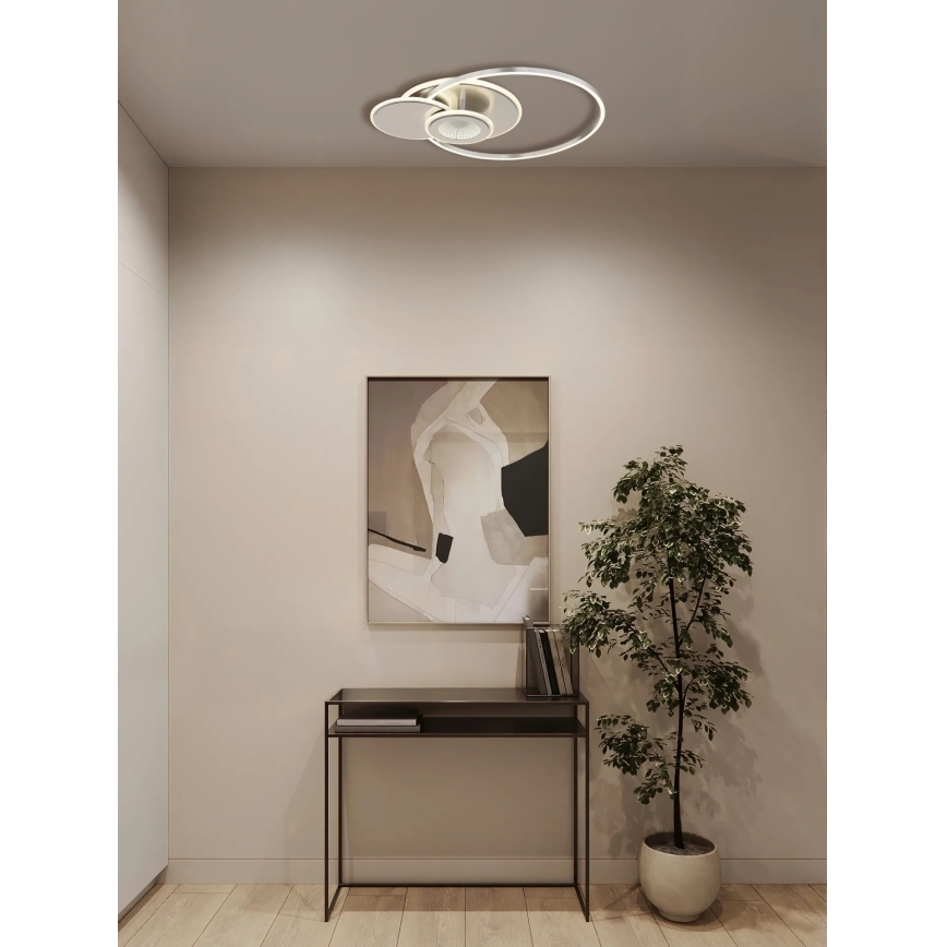 Globo - Plafonnier LED dimmable LED/24W/230V 2700-6500K 45x56 cm argenté + télécommande