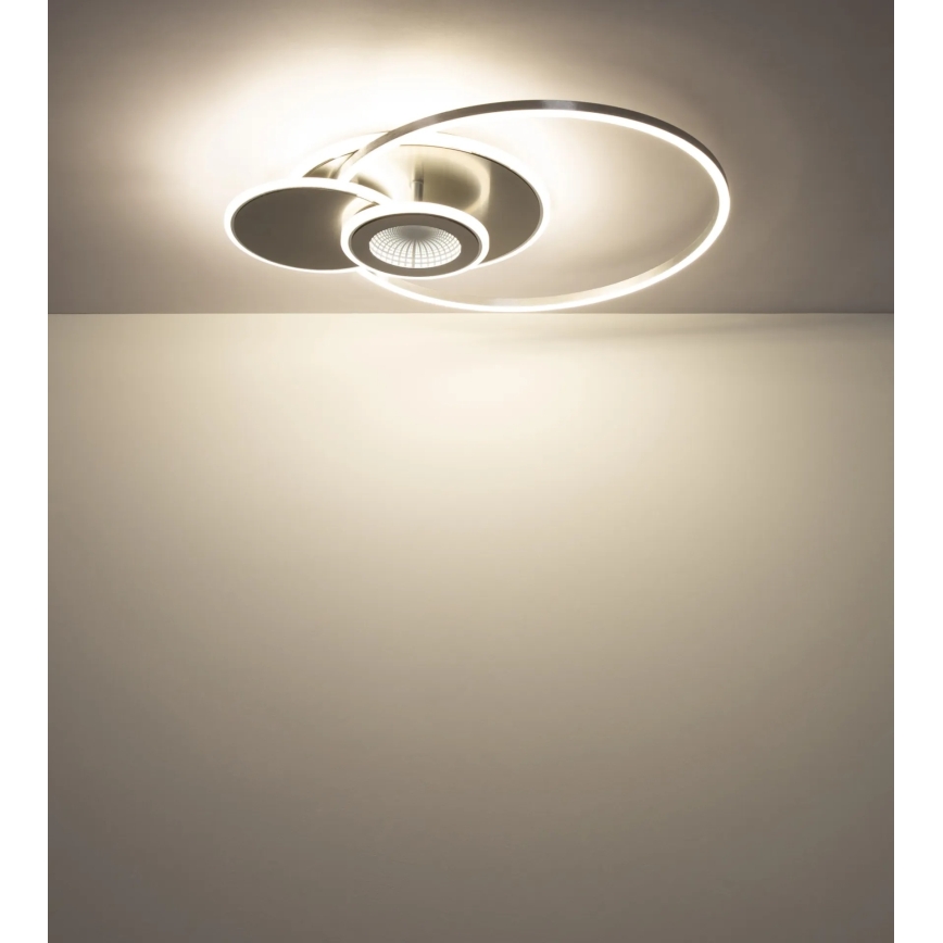Globo - Plafonnier LED dimmable LED/24W/230V 2700-6500K 45x56 cm argenté + télécommande