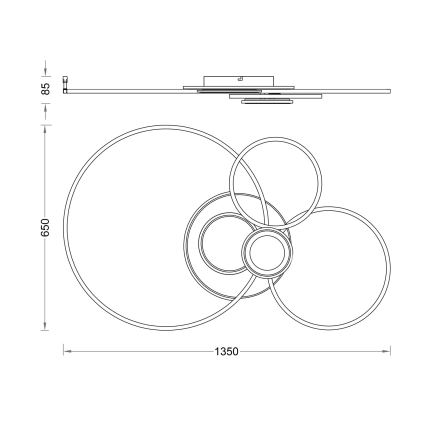 Globo - Plafonnier LED dimmable LED/36W/230V 2700-6500K argenté + télécommande