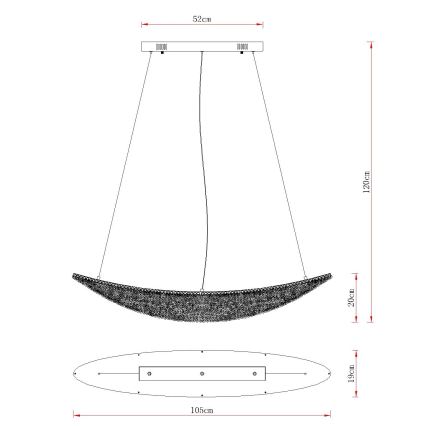 Globo - Suspension LED dimmable sur câble LED/40W/230V 2700-6000K chrome brillant + télécommande