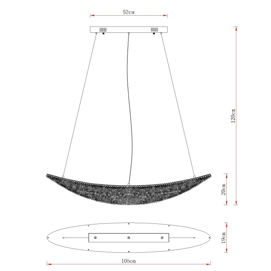 Globo - Suspension LED dimmable sur câble LED/40W/230V 2700-6000K chrome brillant + télécommande