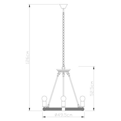 Globo - Hanglamp aan ketting 6xE27/40W/230V