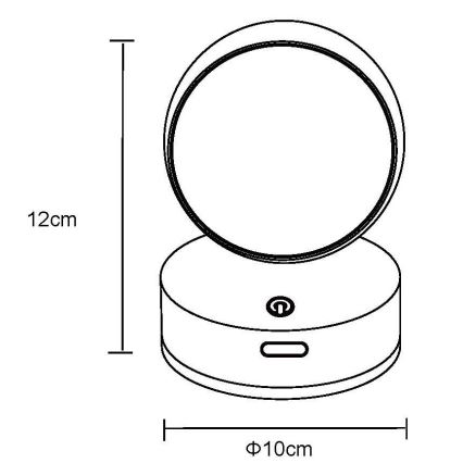 Globo - LED Dimbare Oplaadbare Touch Wandlamp LED/1,4W/5V 1800 mAh zwart