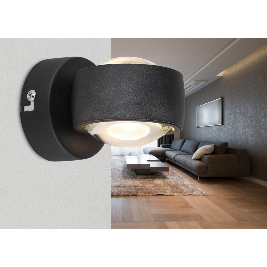 Globo - Applique murale LED/7W/230V 3000K noire