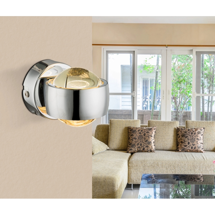 Globo - LED-wandlamp LED/7W/230V 3000K glanzend chroom