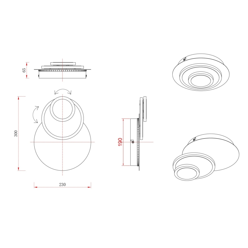 Globo - LED plafondlamp LED/20W/230V 3000K