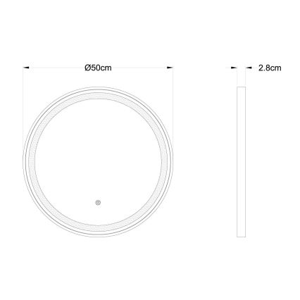 Globo - LED dimbare wandspiegel met verlichting LED/10W/230V 2700/4000/6500K Ø 50 cm